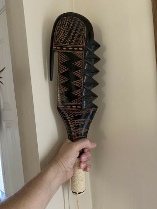 Polynesian/Samoan War club Nifo Oti Plus Hawaiian Pahoa Dagger.  Tiki Decor Items 3