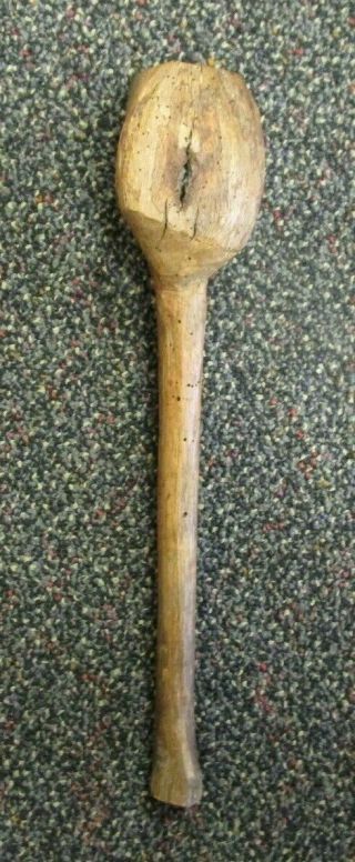 Antique Hand Carved Native American Weighted Club