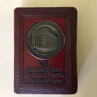 Vintage 1923 Bankers Utilities Leather Bound Book Coin Bank Portland,  Oregon