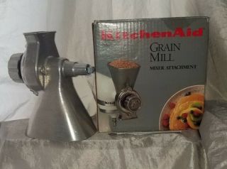 Vintage 1995 Kitchen Aid Grain Mill Mixer Attachment And Brush