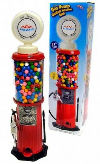 In The Box Gas Pump Gumball Machine Bank Gift 21 Inch Tall Cool