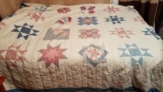 Vintage Hand Made Queen Size Quilt Ladies Quilt Circle