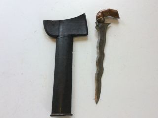 Fantastic Old Antique Bugis Keris Kris Sword Dagger Wide Painted Scabbard