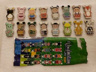 Disney Vinylmation Jr Series 4 Pins - Complete Set Of 16 Including 2 Chasers