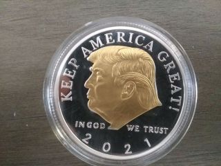 (rare Find) Donald Trump 2021 Two Tone Challenge Coin.  Hot