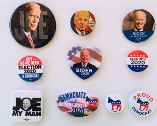 Joe Biden Set Of 10 Presidential Campaign Buttons.