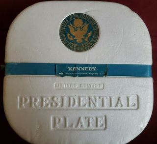 Wheaton,  Glass Blue Plate.  President John F Kennedy Presidential Series Stars 8 "