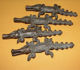 Old African Bronze Baule Ivory Coast Akan Lobi Crocodile Alligator Goldweight