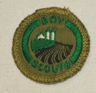 Soil Conservation Proficiency Award Badge Boy Scout Black Back Troop Small