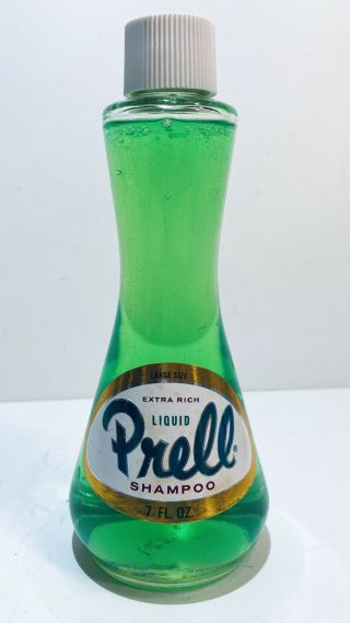 Vintage Prell Extra Rich Liquid Shampoo - 7oz Glass Bottle - Proctor & Gamble