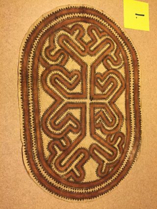 Tapa Cloth From Papua Guinea 18” X 12” Unusual Oval Shape