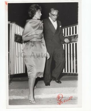 Maria Callas And Aristotle Onassis - Vintage Press Photograph,  1960