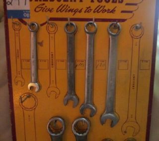 Vintage Crescent Tools Combination Wrench Advertising Tool Board 3