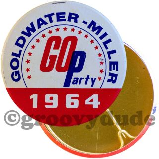 1964 Barry Goldwater Miller President Gop Go Party 2 - 1/4 " Pin Pinback Button