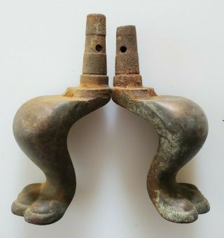2 Antique Cast Iron Stove Tub Paw Feet