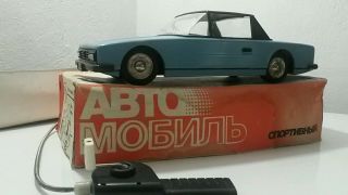 Vntg.  Volga Gaz Tin Toy Car Russia Ussr Soviet Era Mechanical 70 