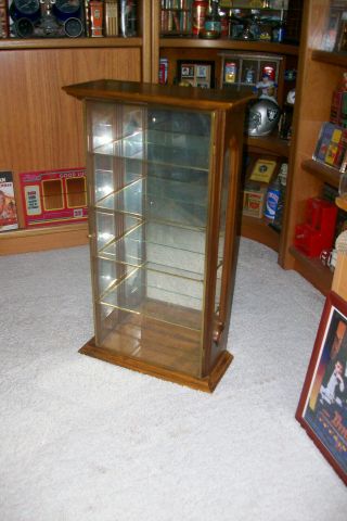 Vintage Wood And Glass Counter Display Case.  Wall Curio Cabinet