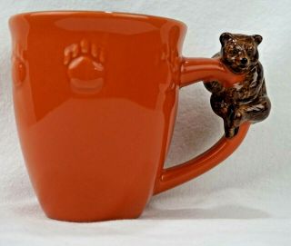 Disney California Adventure Coffee Mug Cup Bear Handle Raised Paw Prints 16 Oz.