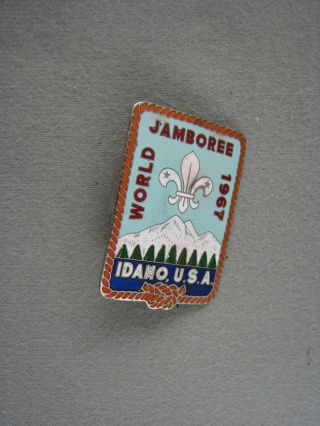 1967 World Scout Jamboree Idaho Usa Metal Neckerchief Slide [g2027]