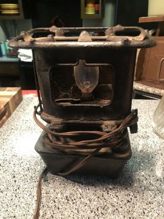 Antique Game Jr Cast Iron Sad Iron Kerosene Stove Heater Burner Lamp Small Size