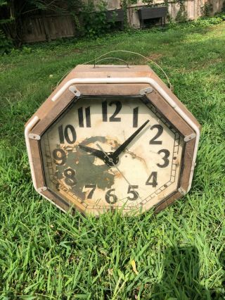 Vintage Octagonal Electric Neon Clock Co.  Ohio