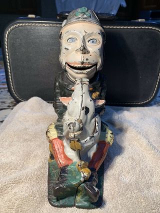 J E Stevens Paddy And The Pig Mechanical Coin Bank