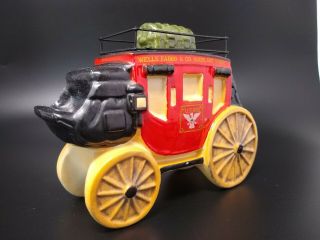 Vintage Wells Fargo U.  S.  Mail Stagecoach Ceramic Bank By Santal Made In Japan