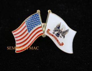 Usa Us Flag Old Glory & Us Army Battle Colors Flag Hat Pin United States Guard