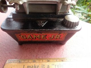 Antique GAME JR Cast Iron Sad Iron Kerosene Stove Heater Burner Lamp SMALL Size 3