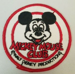 Vintage Disney Mickey Mouse Club Patch Walt Disney Productions 3 " Round
