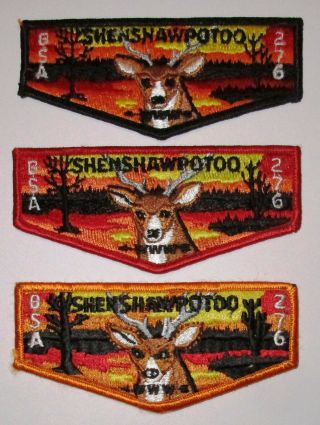 Oa Lodge 276 Shenshawpotoo - Set Of 3 Flaps,  S6,  S7,  And S12 - 1980 