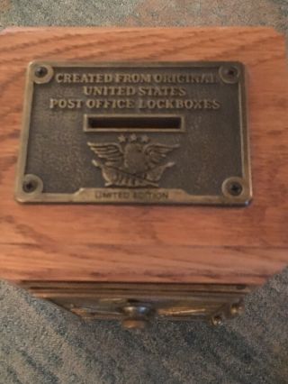 Vintage Post Office Box Door Mail Oak Box Bank Authentic Eagle Door RP & Co 3