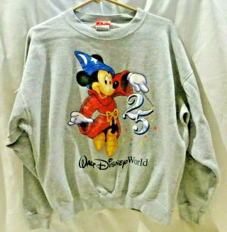 Vintage Walt Disney World 25th Anniversary Sweatshirt Mickey Mouse Large