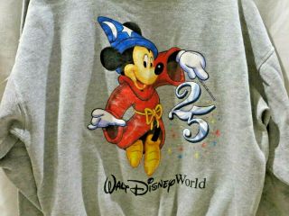 Vintage Walt Disney World 25th Anniversary Sweatshirt Mickey Mouse LARGE 2