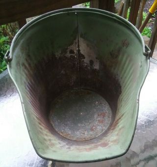 Vintage Metal Coal Ash Bucket Pail Can Scuttle 11 