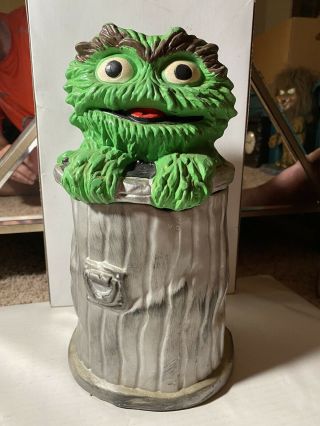 Vtg.  1972 Oscar The Grouch Cookie Jar - Muppets Inc.