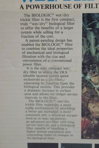 Vintage BIOLOGIC Aquarium Products Wet/Dry Trickle Filter 802 Open Box 2