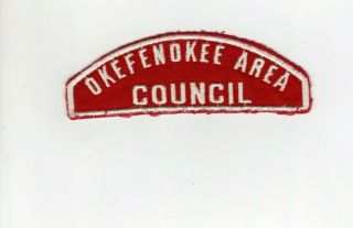 Boy Scouts Csp Red And White Rws Shoulder Okefenokee Area Council Patch