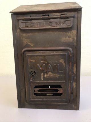 Authentic Vintage Rustic Wall Mount Metal Mailbox.