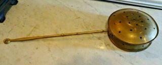 Vintage Copper & Brass Bed Warmer Fireplace Cooker W/long Metal Handle