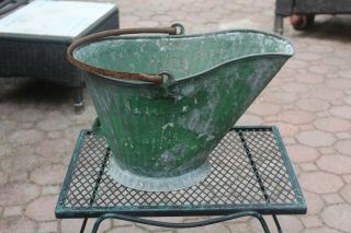 Vintage Galvanized Metal Coal Ash Bucket Pail With Handle,  Planter Pot Garden