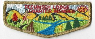 Oa 65 Tecumseh Charter Member S1 Flap Gmy Bdr.  Simon Kenton Oh [mo - 1211]