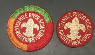 Ten Mile River Scout Camp,  Greater York 1950s 2 Patches,  1 Felt