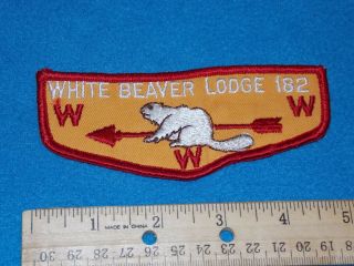Vintage - Oa White Beaver Lodge 182 Flap - Red Border