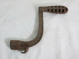 Antique Cast Iron Wood /coal Stove Ash Grate Shaker Crank Handle Primitive Decor