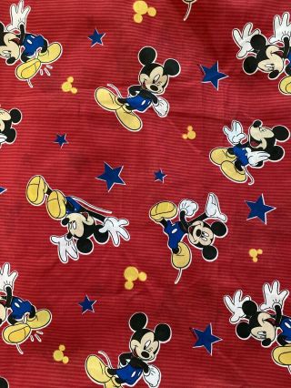 Disney Mickey Mouse Red Twin Fitted Bed Sheet Craft Fabric