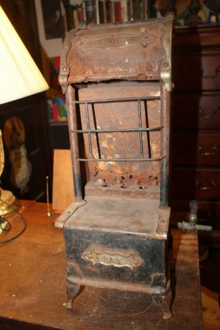 Antique Small Victorian Era Gas Room Parlor Heater Stove Winner 231