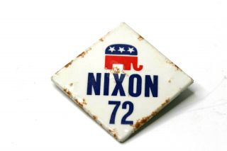 Richard Nixon 72 Republican National Committee Re - Election Campaign Button Pin
