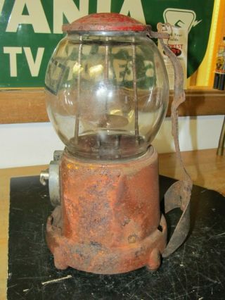 Vintage Advance Cast Iron 1 Cent Gumball Machine For Restoration,  T.  V.  B.  Decal 2