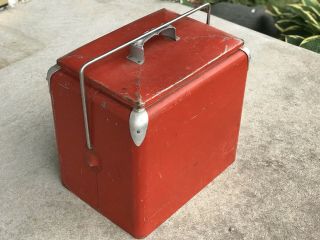 Vintage Progress Refrigerator Co Cooler Box Classic Red Ice Cooler Louisville Ky